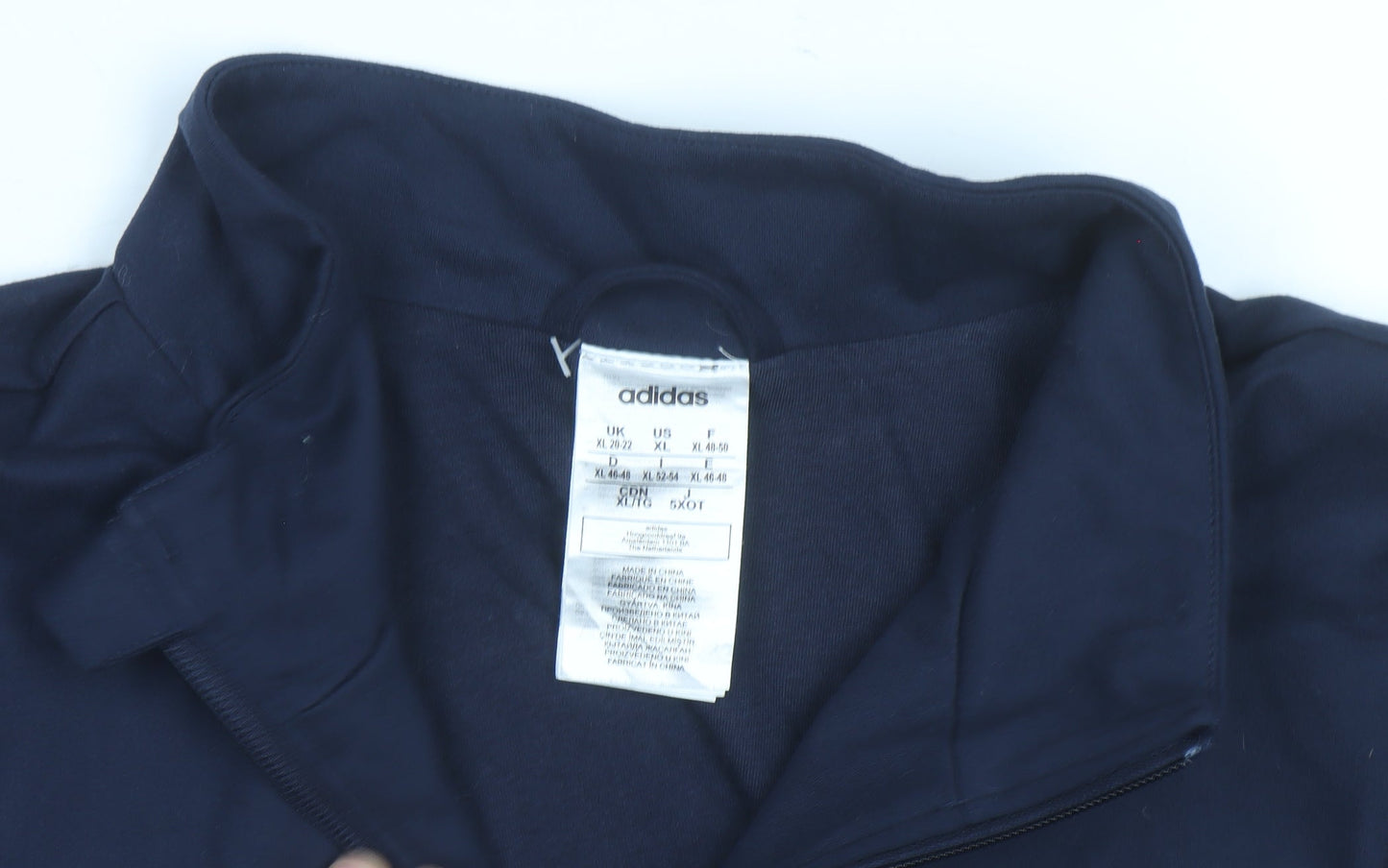 Adidas Men's Navy Blue XL Track Jacket Windbreaker Lightweight Full Zip