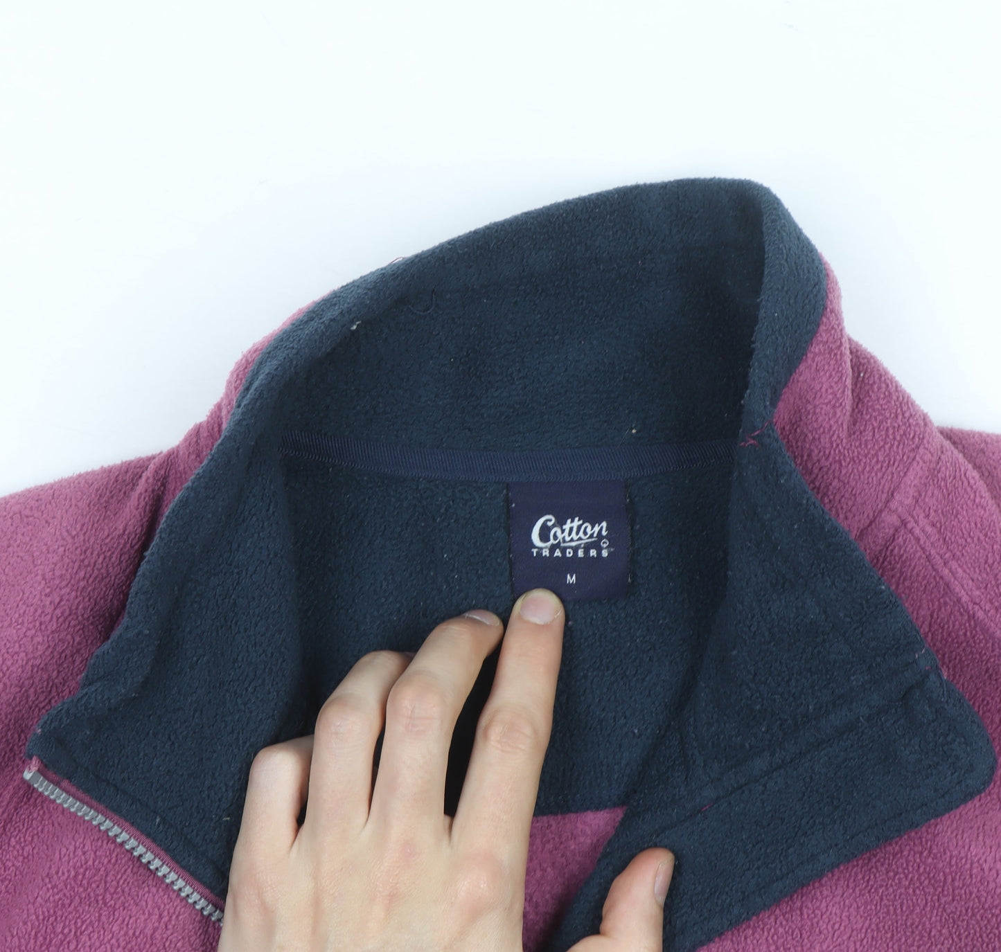 Cotton Traders Men Purple Fleece Full Zip Jacket M Polyester Outdoor