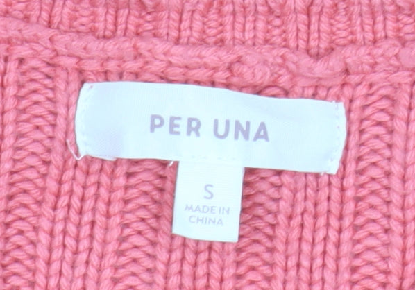 Marks and Spencer Per Una Women's Pink Cable Knit Cardigan S