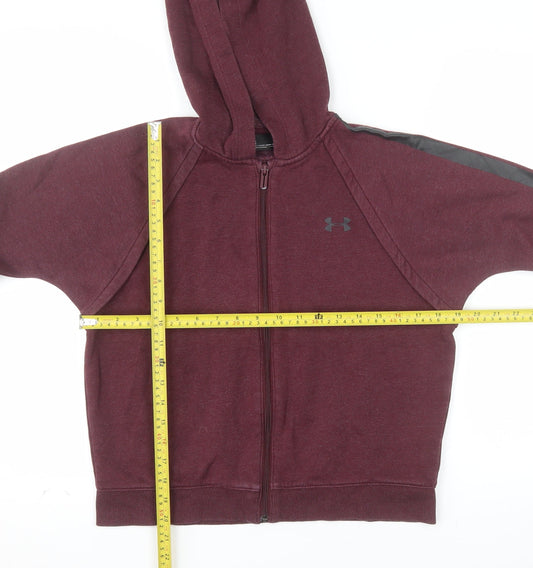 Under Armour Women Burgundy Full Zip Hoodie Size S Relaxed Fit