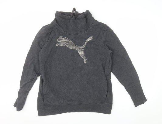 Puma Women Dark Grey XL Pullover Sweatshirt with Logo Design