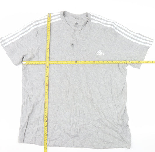 Adidas Men's Grey 2XL Crew Neck Short Sleeve Sports T-Shirt