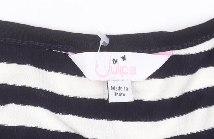 Julipa Womens Black White Striped Camisole Tank Top Size 16