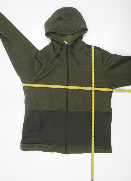 Nike Men's Green XL Therma-Fit Full Zip Sports Hoodie