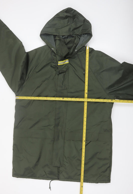 Marks and Spencer Men's Green L Hooded Waterproof Rain Coat Jacket