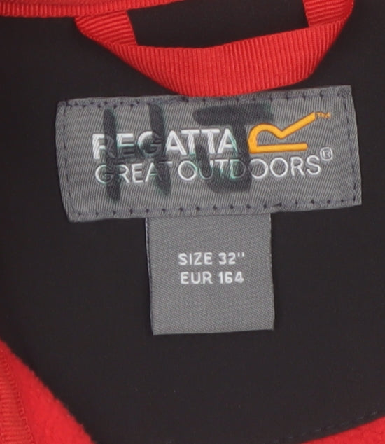Additional view of Regatta boys’ black softshell jacket 14 years full zip water resistant