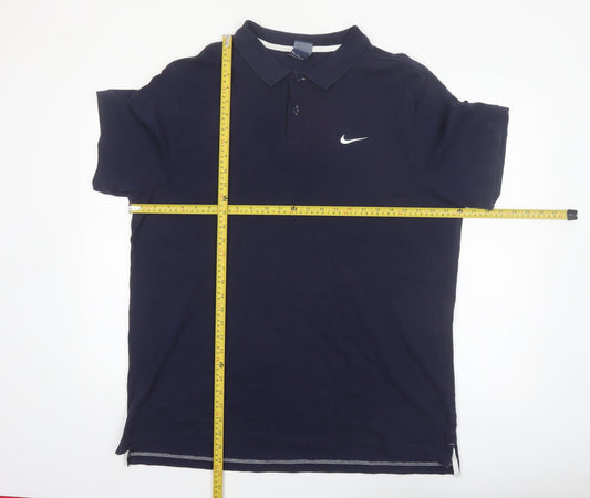 Nike Men's Blue 2XL Cotton Polo Shirt Short Sleeve Sports Top