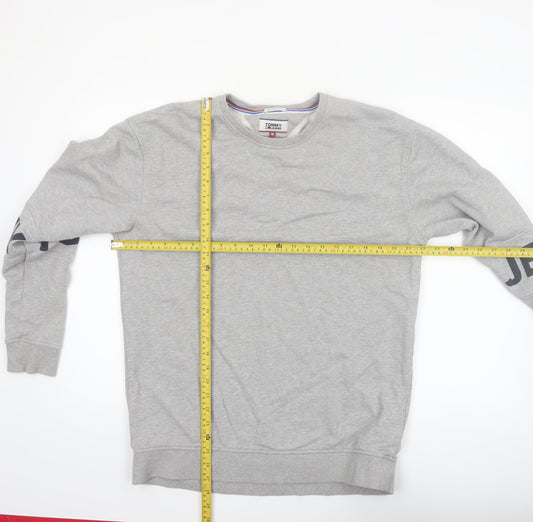 Tommy Jeans Men's Grey Logo Sweatshirt M Pullover Crew Neck