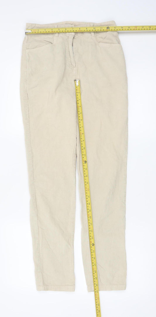 Poetry Women’s Beige Corduroy Chino Trousers UK 6 Regular Fit