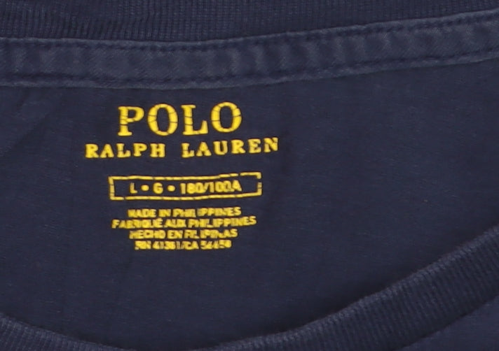 Ralph Lauren Men's Blue Polo Bear Graphic T-Shirt Size L