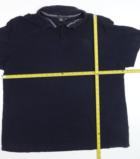 Admiral Mens Blue 2XL Polo Shirt Classic Cotton Short Sleeve