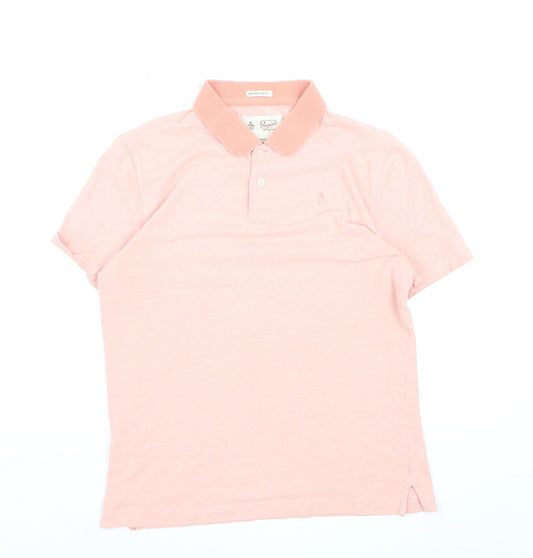 Original Penguin Men's Pink Heritage Slim Fit Polo Shirt Size S