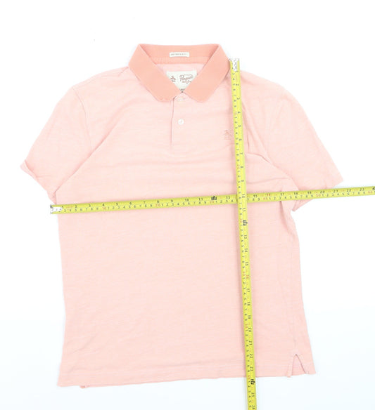 Original Penguin Men's Pink Heritage Slim Fit Polo Shirt Size S
