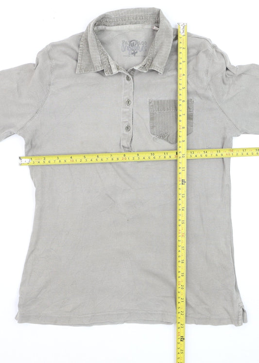 Fat Face Men's Grey 3/4 Sleeve Cotton Polo Shirt Size M