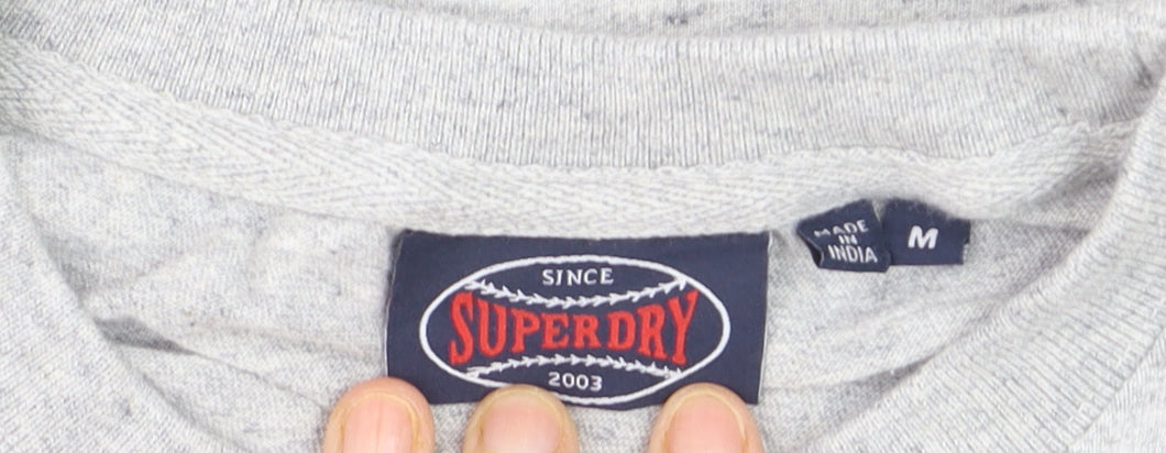 Superdry Men's Grey Crew Neck Cotton Sports T-Shirt Size M