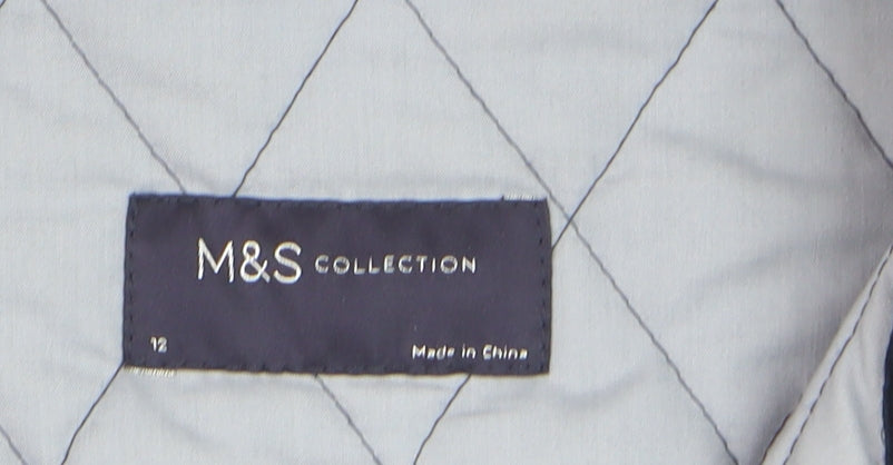 Marks and Spencer Women's Blue Quilted Mid-Length Jacket Size 12