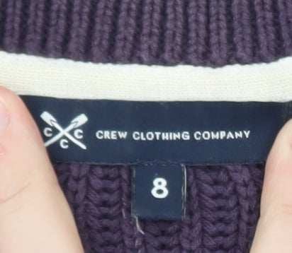 Crew Clothing Women Purple Crew Neck Knit Jumper Size 8