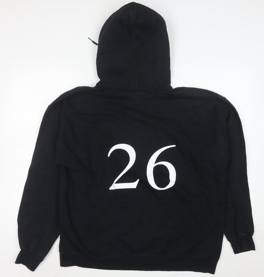 Hanes Mens Black Pullover Hoodie L Sports Graphic Sharks Vintage