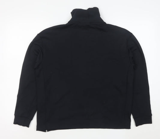 Nike Men's Black S High Neck Zip Detail Sports Sweatshirt