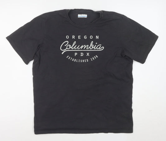 Columbia Men’s Black Cotton Graphic Print T-Shirt M