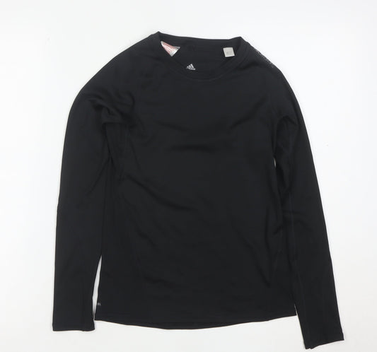 adidas Boys Black 11-12 Years Techfit Long Sleeve Training Top
