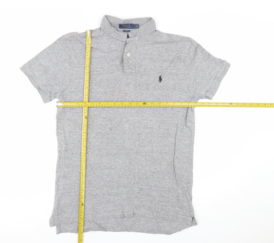 Polo Ralph Lauren Mens Grey Slim Fit Short Sleeve Polo Shirt Size L