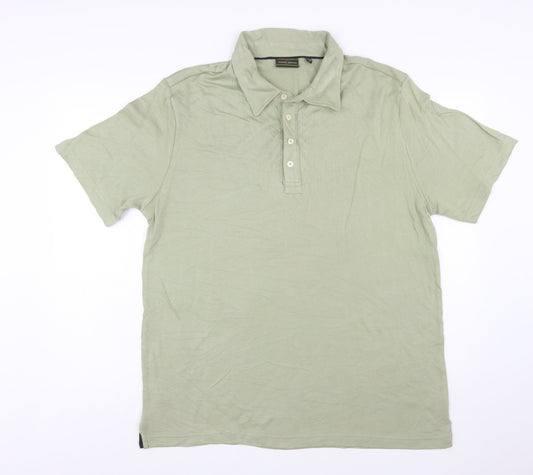 Joseph Abboud Men's Green Cotton Short Sleeve Polo Shirt Size L