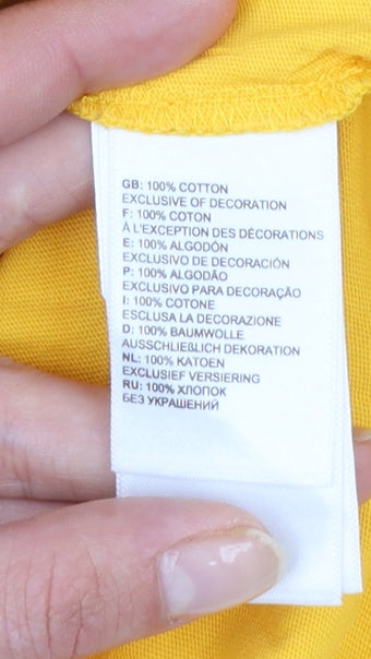 The North Face Men's Yellow Cotton Short Sleeve T-Shirt - Size L
