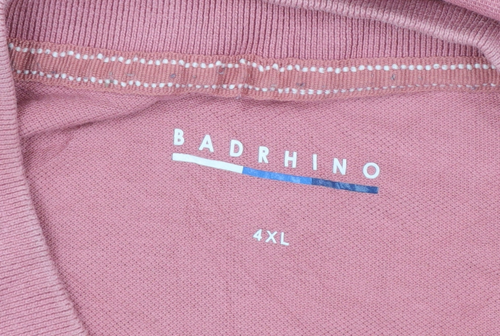 BadRhino Mens Pink 4XL Cotton Polo Shirt Big & Tall