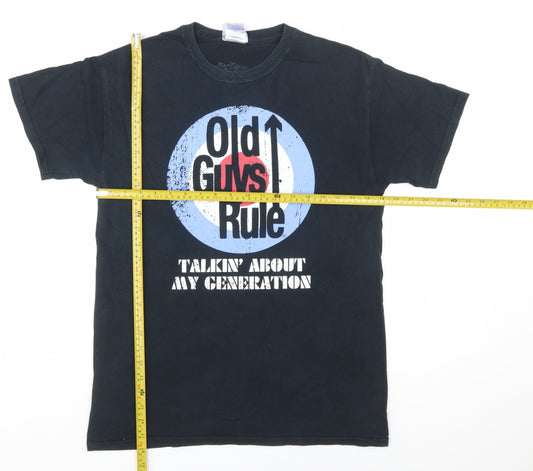 Old Guys Rule Men's Black Medium Graphic Print Cotton T-Shirt