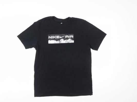 Nike Air Men's Black Graphic Sports T-Shirt Size M Regular Fit