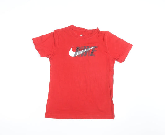 Nike Boys Red Graphic Logo Sports T-Shirt Size 10-11 Years