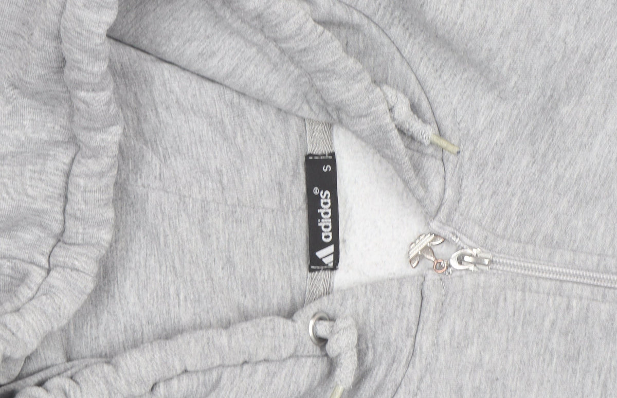 Brand and care label for adidas men’s grey full zip hoodie small sportswear