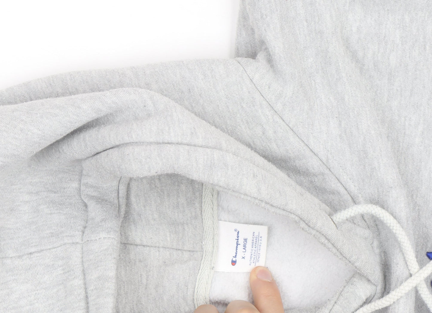 Champion Men's Grey XL Pullover Hoodie Embroidered Logo