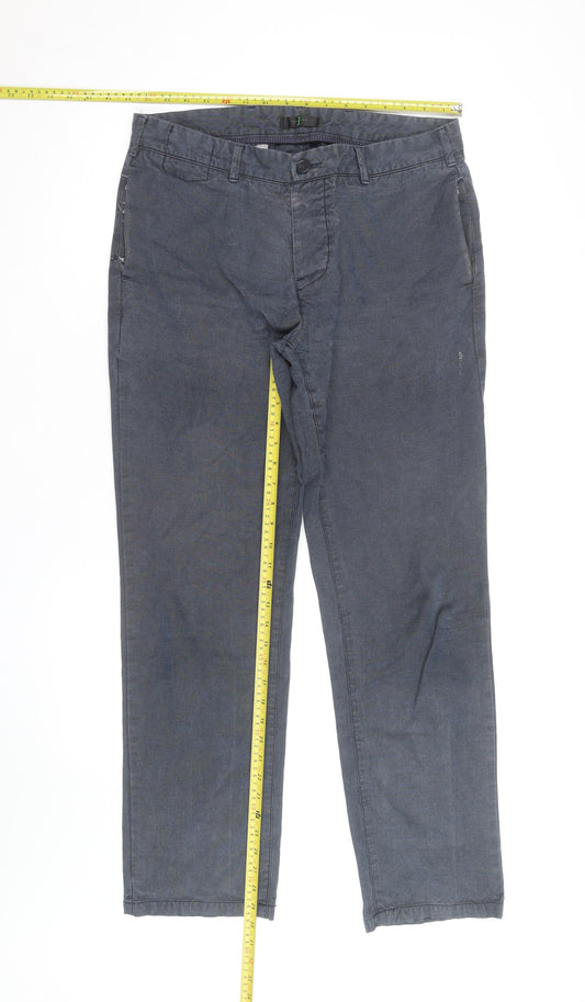 Jacamo Men's Blue Chino Trousers 34R Cotton Blend Regular Fit