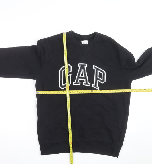 GAP Men’s Black Logo Pullover Sweatshirt Medium Fleece Lined