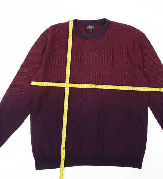 Next Men's Red Cotton Crew Neck Jumper XL Pullover Knitwear