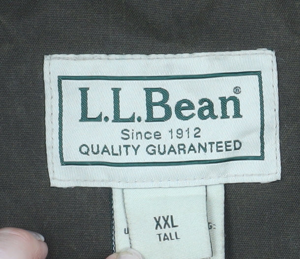 L.L. Bean Men's Brown 2XL Tall Waxed Cotton Outdoor Jacket