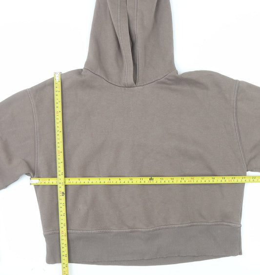 Zara Womens Brown Small Pullover Hoodie Cotton Blend Casual