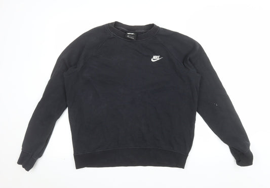Nike Men's Black Crew Neck Pullover Sweatshirt M Logo Sportswear