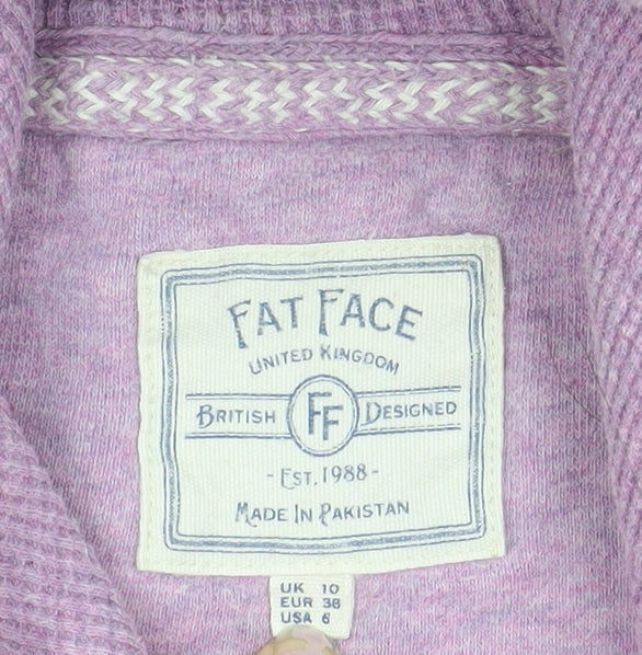 Fat Face Womens Pink Hoodie UK 10 Pullover Cotton Blend Hooded Sweatshirt