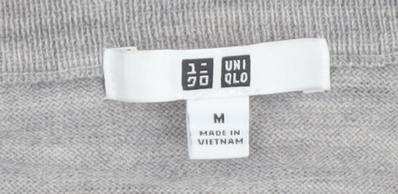 Uniqlo Women’s Grey Wool Crew Neck Jumper Size M Long Sleeve