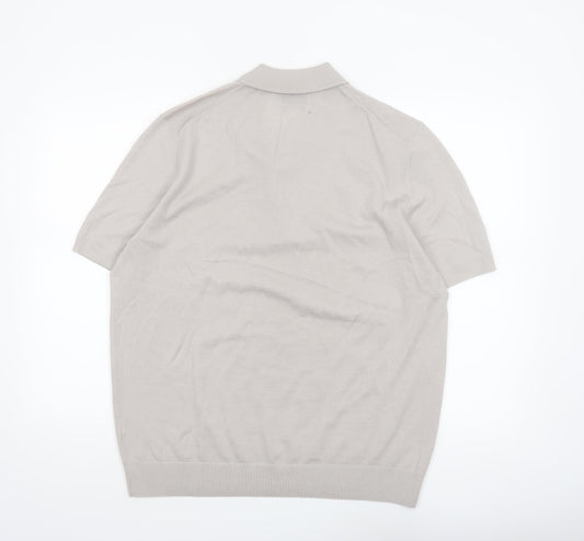 Marks and Spencer Autograph Men’s Beige Merino Wool Polo XL
