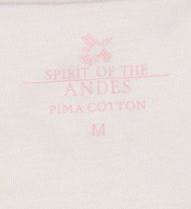 Spirit of the Andes Women Pink 3/4 Sleeve Pima Cotton Scoop Neck Top M