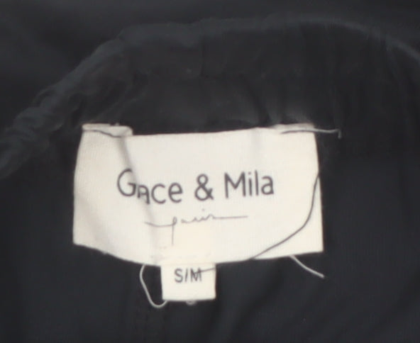 Grace & Mila Women's Black Wide-Leg Modal Blend Trousers S
