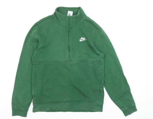 Nike Men’s Green 1/2 Zip Fleece Sweatshirt Small Regular Fit