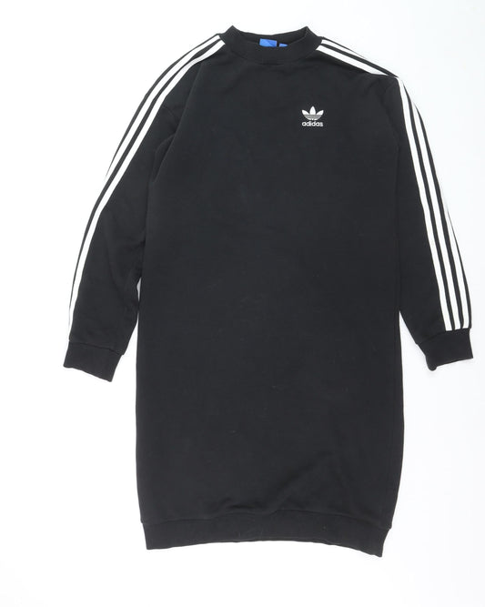 Adidas Womens Black Size 8 T-Shirt Dress Long Sleeve Casual