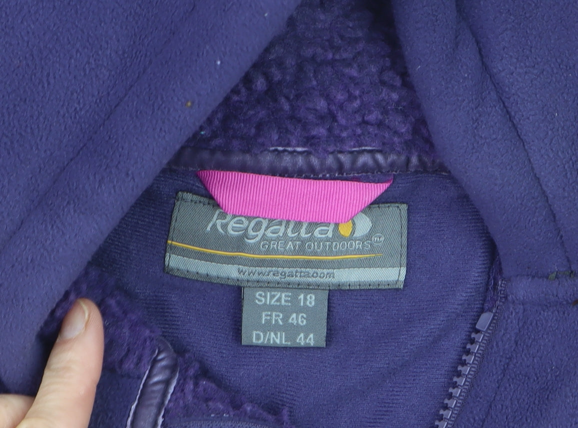 Regatta Women's Purple Fleece Mid-Length Duffle Coat Size 18