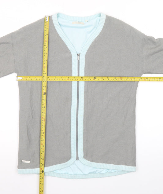 Adidas Womens Grey Full Zip Knit Jumper Cardigan Size M