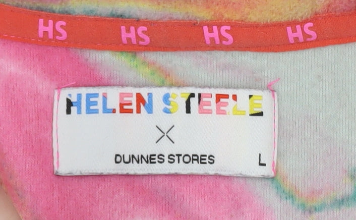 Helen Steele x Dunnes Stores Women's Pink Multicoloured Fleece Pullover Sweatshirt Size L